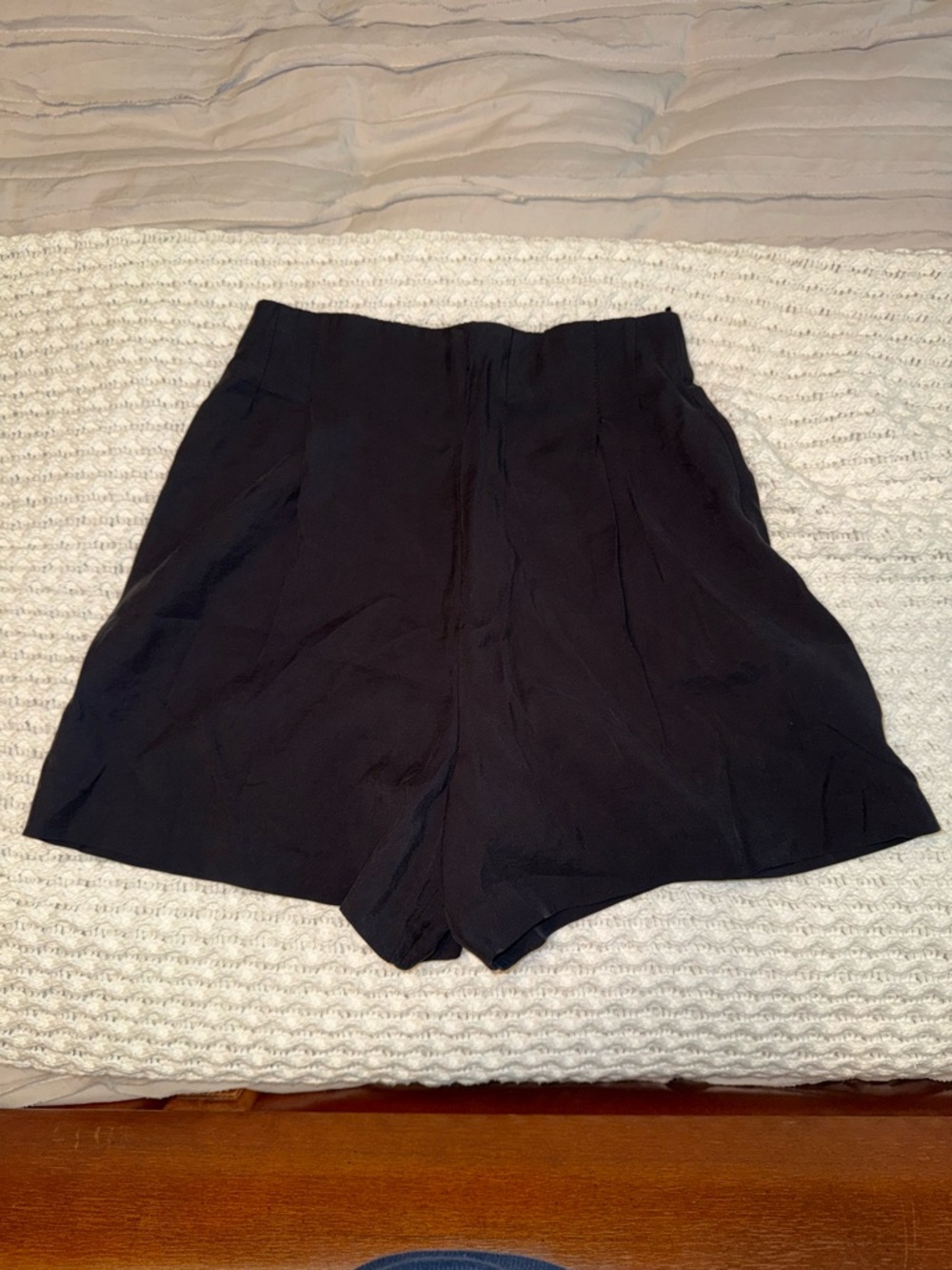 Zara Black High-Waist Tailored Shorts